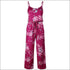 Spaghetti Strap Rose Print Loose Pattern Jumpsuits