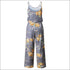Spaghetti Strap Rose Print Loose Pattern Jumpsuits