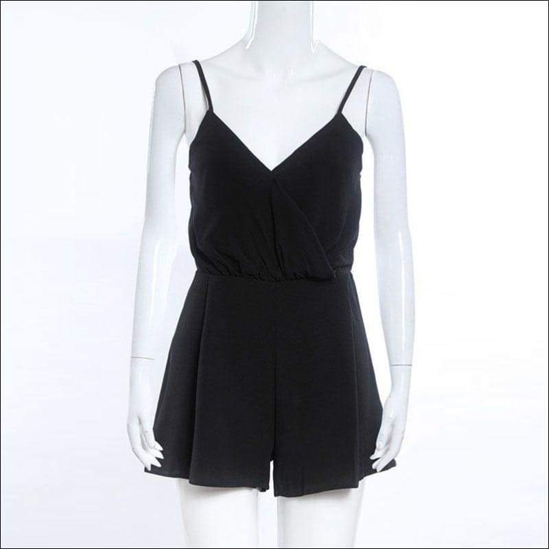 Spaghetti Strap Surplice Rompers - Plus Size