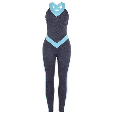 Sports Jumpsuits Block Color Crossing Strap Tight