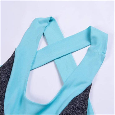 Sports Jumpsuits Block Color Crossing Strap Tight