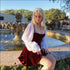Square Neck Chiffon White Blouse And Velvet Sling Dress