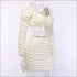 Square Neck Long-sleeve Top And Crease Bodycon Skirt Set