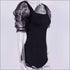 Square Neck Mesh Short-sleeve Slim Fit Bodysuit
