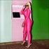 Stand Collar Long-sleeve Zipper Tight Jumsuits