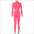 Stand Collar Long-sleeve Zipper Tight Jumsuits