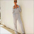 Stand Collar Zipper Long Sleeve Lace-up Casual Jumpsuits
