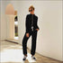 Stand Collar Zipper Long Sleeve Lace-up Casual Jumpsuits