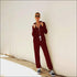 Stand Collar Zipper Long Sleeve Lace-up Casual Jumpsuits