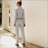 Stand Collar Zipper Long Sleeve Lace-up Casual Jumpsuits
