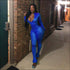 Stand Collar Zipper Long-sleeve Tight Jumpsuits