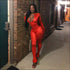 Stand Collar Zipper Long-sleeve Tight Jumpsuits