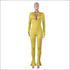 Stand Collar Zipper Long-sleeve Tight Jumpsuits