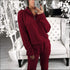 Stand Collar Zipper Long-sleeve Top And Casual Pants