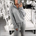 Stand Collar Zipper Long-sleeve Top And Casual Pants