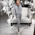 Stand Collar Zipper Long-sleeve Top And Casual Pants