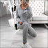 Stand Collar Zipper Long-sleeve Top And Casual Pants