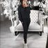 Stand Collar Zipper Long-sleeve Top And Casual Pants
