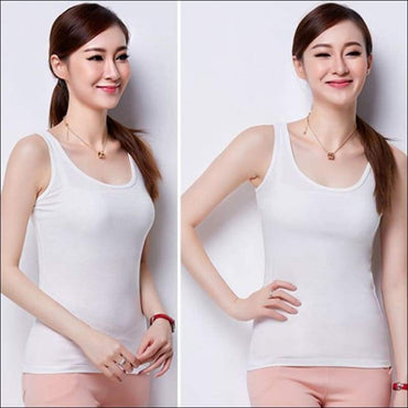 Steel Free Padded Solid Color Cotton Tank Top