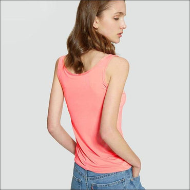 Steel Free Padded Solid Color Cotton Tank Top
