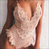 Strap Lace Deep V Underwear Bodysuits