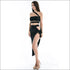 Strapless Bandage Hip Slit Dress Suit