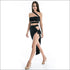 Strapless Bandage Hip Slit Dress Suit