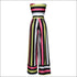 Strapless Crossing Design Crop Top Stripes Print Pants Set