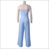 Strapless Lace-up Wide Leg Jumpsuits