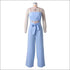 Strapless Lace-up Wide Leg Jumpsuits