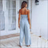 Strapless Lace-up Wide Leg Jumpsuits