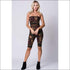 Strapless Mesh Detail Biker Romper
