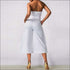 Strapless Plain Color Overlap Cropped Jumpsuits