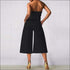 Strapless Plain Color Overlap Cropped Jumpsuits