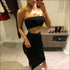 Strapless Tube Top And Side-slit Bodycon Skirt