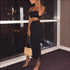Strapless Tube Top And Side-slit Bodycon Skirt