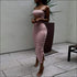 Strapless Tube Top And Side-slit Bodycon Skirt