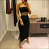 Strapless Tube Top And Side-slit Bodycon Skirt