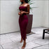 Strapless Tube Top And Side-slit Bodycon Skirt