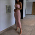 Strapless Tube Top And Side-slit Bodycon Skirt