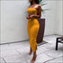 Strapless Tube Top And Side-slit Bodycon Skirt