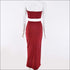 Strapless Tube Top And Side-slit Bodycon Skirt