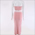 Strapless Tube Top And Side-slit Bodycon Skirt