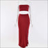 Strapless Tube Top And Side-slit Bodycon Skirt