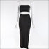 Strapless Tube Top And Side-slit Bodycon Skirt