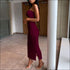 Strapless Tube Top And Side-slit Bodycon Skirt