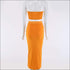 Strapless Tube Top And Side-slit Bodycon Skirt