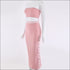 Strapless Tube Top And Side-slit Bodycon Skirt
