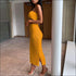 Strapless Tube Top And Side-slit Bodycon Skirt
