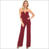 Strapless V Neck Wide-leg Jumpsuits